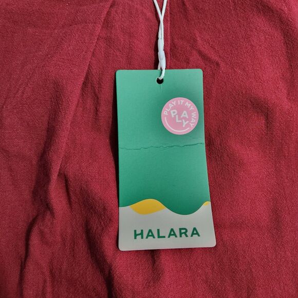 Halara Flex Women 3X Plus Maroon High Waisted Pocket Wide Leg Waffle Work Pants - Picture 5 of 10